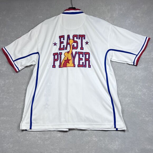 Vintage Buda Bean Sports Jersey Size Large White East Player 90's HIP HOP - Picture 2 of 13